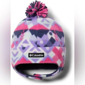 Columbia Youth Frosty Trail Earflap Beanie hat colorful geometric print fleece